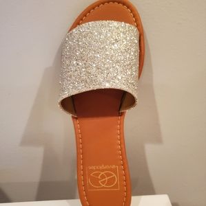 Silver Glitter Sandals